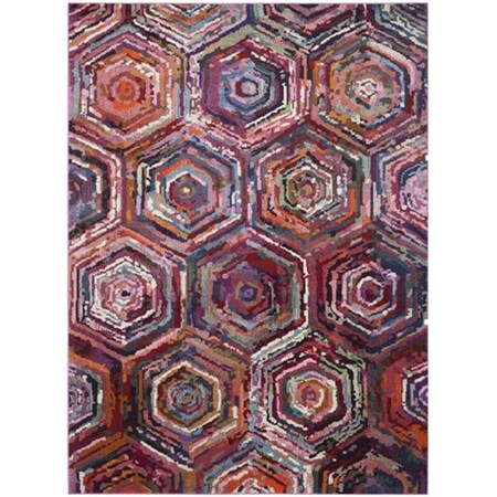 Safavieh Monaco Power Loomed Rectangle Rug- Pink - Multi- 8 x 11 ft. MNC224D-8